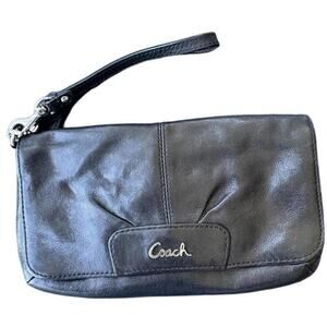 Coach Ashley pleated leather wristlet/wallet
